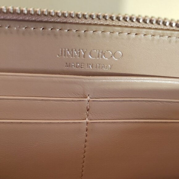 JIMMY CHOO BALLET PINK SOFT GRAINED GOAT LEATHER WALLET - Picture 9 of 15